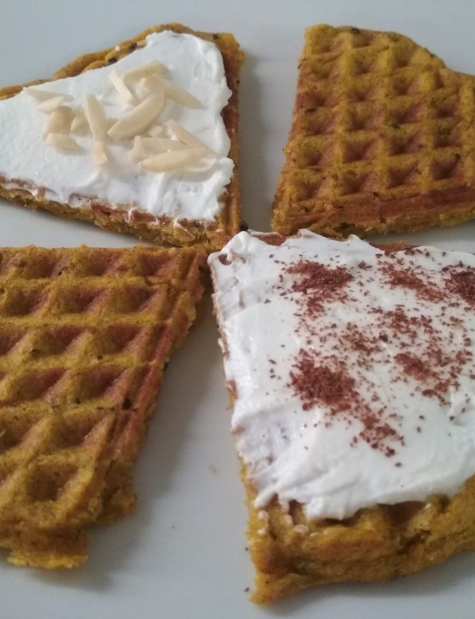Gofry z kaszą jaglano- dyniowe z czarnuszką
